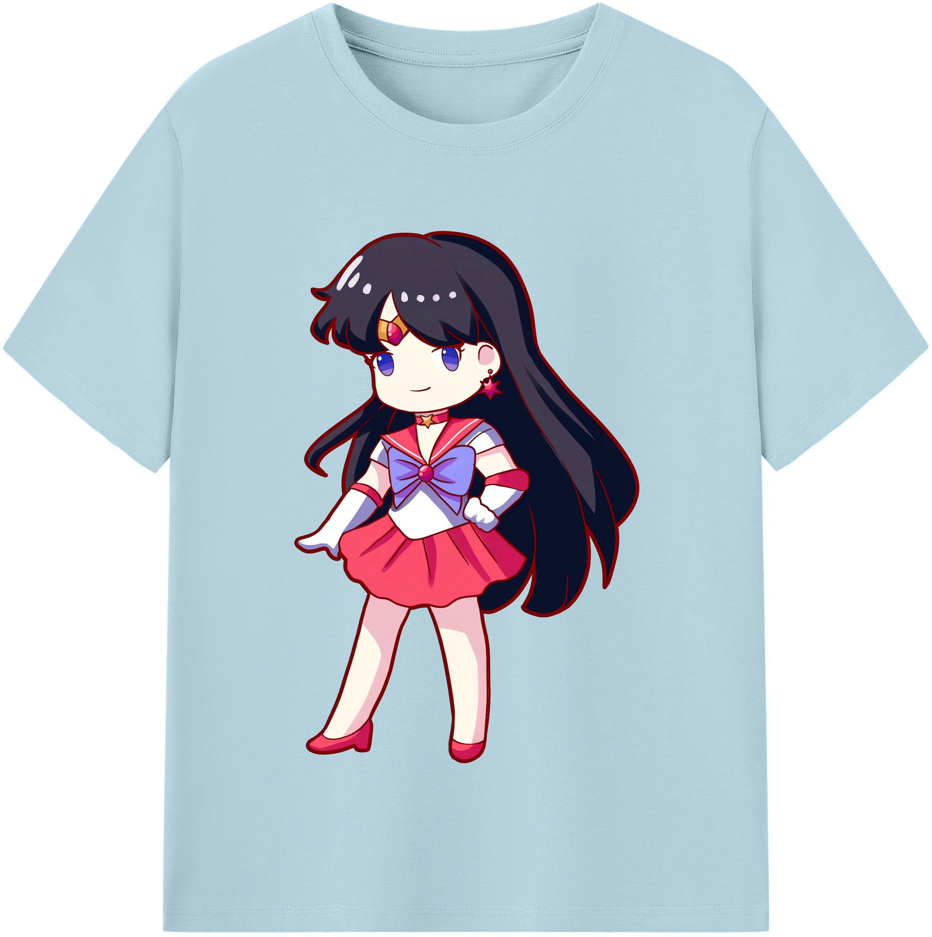 （画像用） 美少女戦士セーラームーン 火野レイ ひの レイ Sailor Moon Hino Rei （セーラーマーズ,Sailor Mars） 綿100％半袖Tシャツ（フロントプリント）